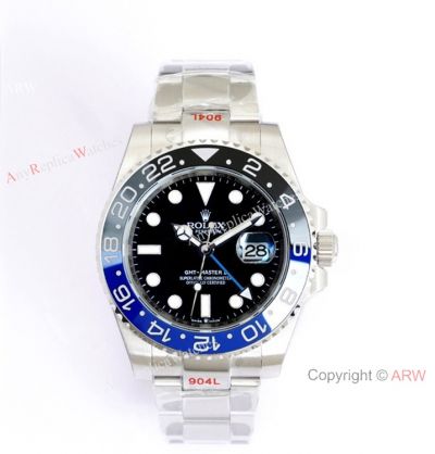 Swiss Copy Rolex GMT-Master II Watch 116710 Stainless Steel Oyster Batman Bezel